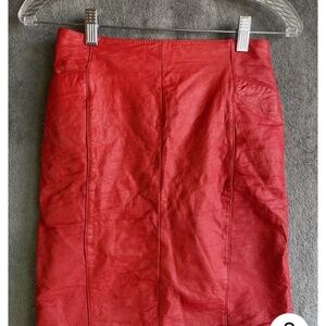 Vintage Wilson red leather skirt 4
